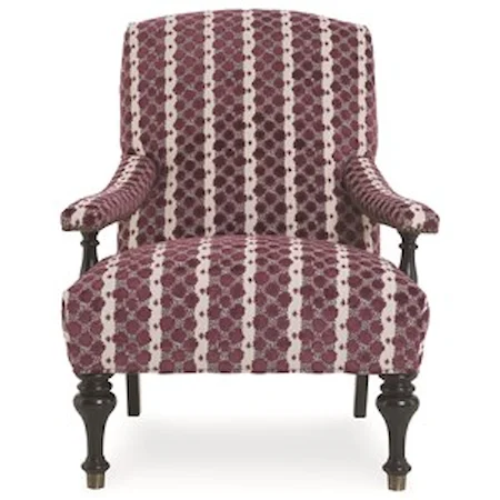 Traditional Accent Chair with Exposed Wood Trim